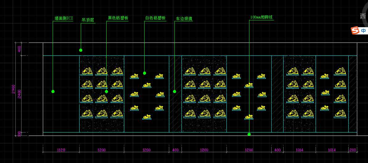 cad商场品牌落位图教程