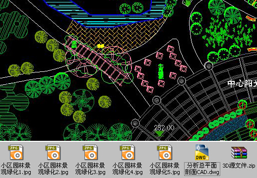 求园林景观CAD平面图及其配套图纸