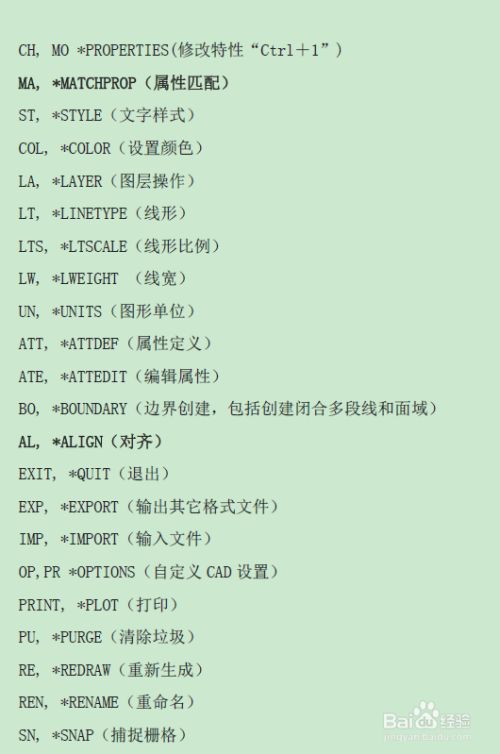 2018CAD快捷键命令大全？