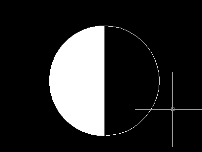 cad怎么画个半黑半白的圆圈sos