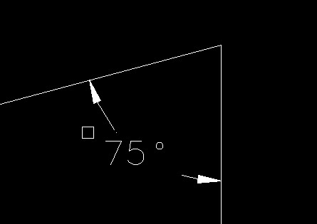 cad中与之交角75度的直线怎么画