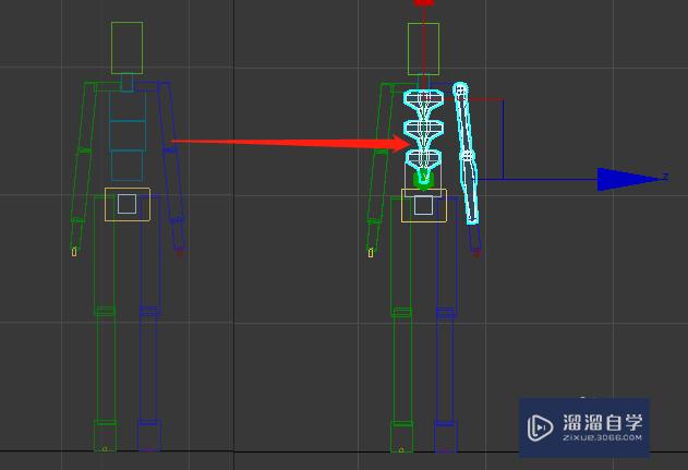 3Ds Max 怎样使选中的骨骼保持外框显示？