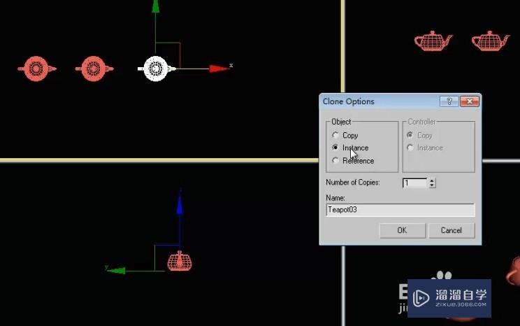 3DSMax中快速复制中关联、参考复制对比