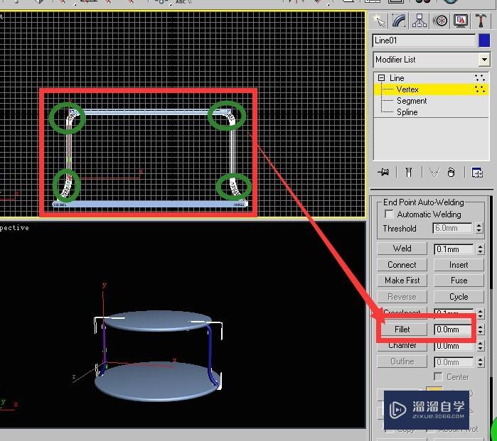 3DMax9英文版利用二维线形制作铁艺圆凳