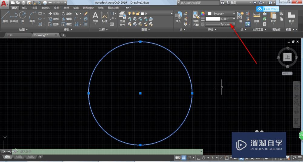 AutoCAD2019如何显示线宽？