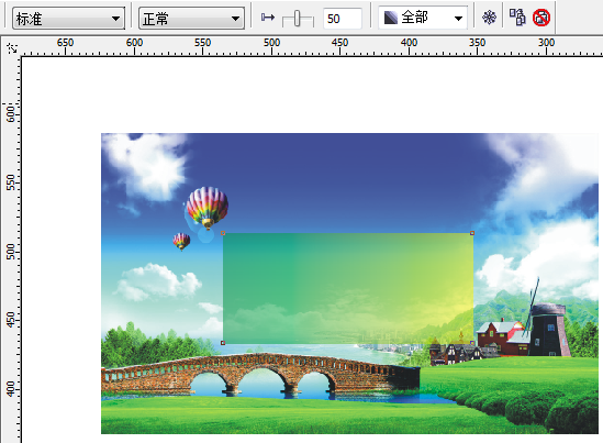 cdr里面怎么调自己画的渐变图形的透明度