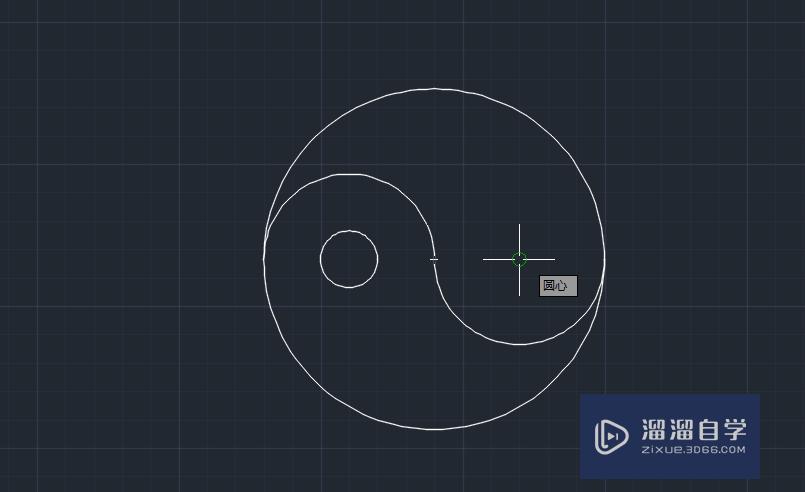 如何使用CAD画一个太极图形？
