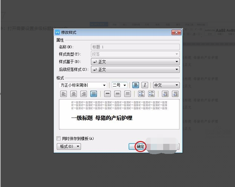 WPS中怎样设置多级标题？