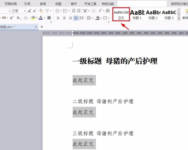 WPS中怎样设置多级标题？