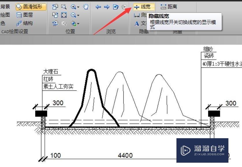 CAD线型显示或隐藏方法 CAD线宽不显示解决办法