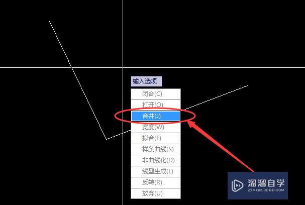 CAD中怎样把两条直线连接起来合并成一条直线？