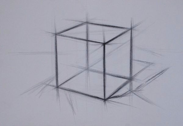 素描怎么画45度的正方形?
