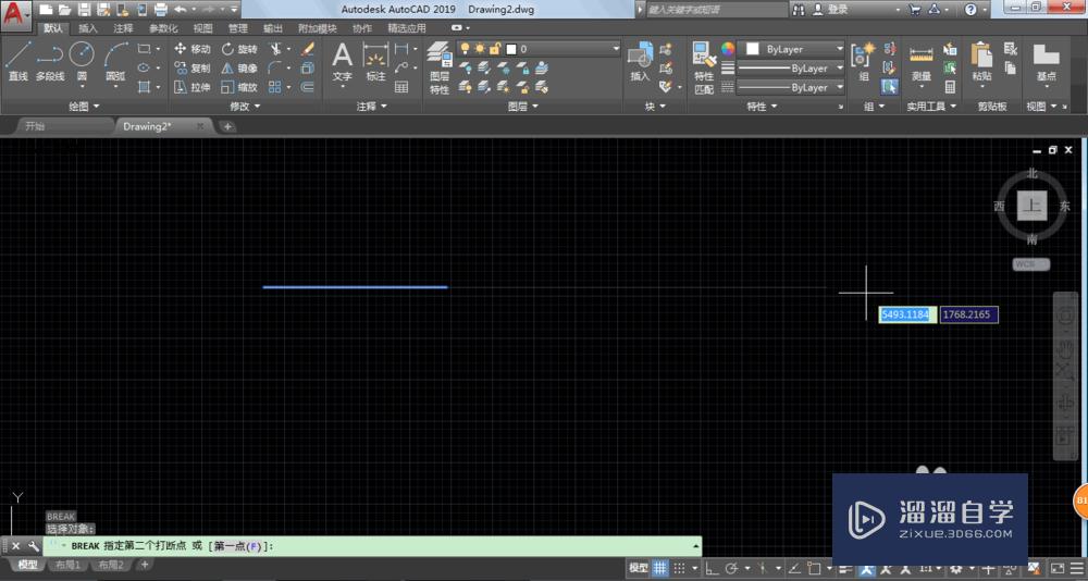 AutoCAD2019中的打断怎么用？