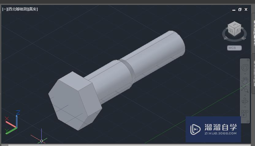 AutoCAD2015三维绘图实例：[2]金属螺栓绘制