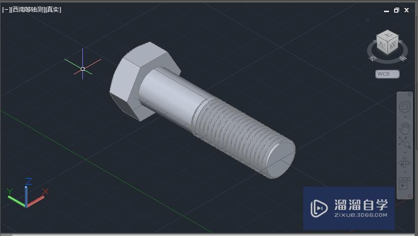 AutoCAD2015三维绘图实例：[2]金属螺栓绘制