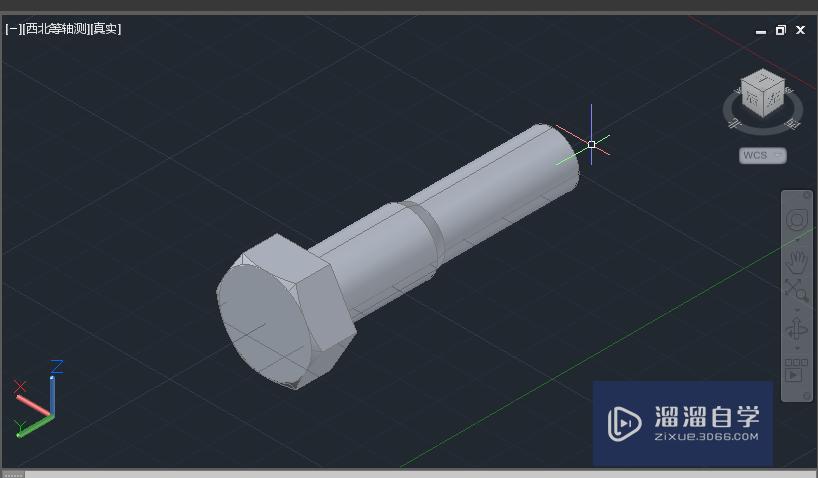 AutoCAD2015三维绘图实例：[2]金属螺栓绘制