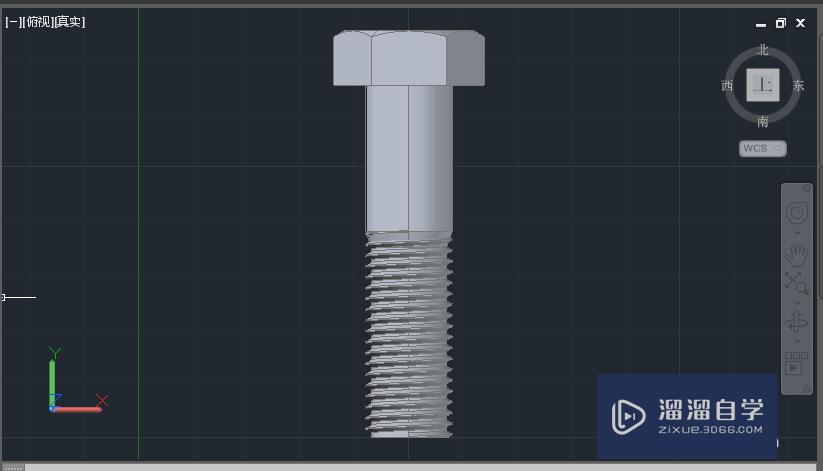 AutoCAD2015三维绘图实例：[2]金属螺栓绘制