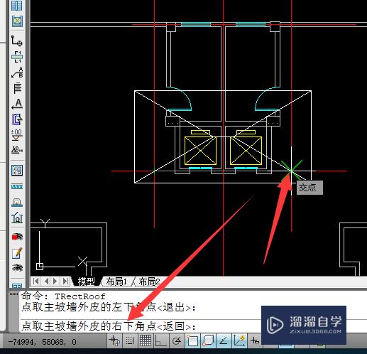 天正cad怎么画四坡屋顶