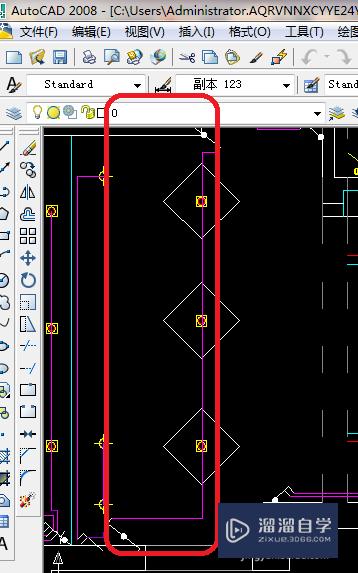 CAD 2008自学教程：[53]怎么画CAD客厅开关布置？