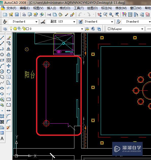 CAD 2008自学教程：[53]怎么画CAD客厅开关布置？