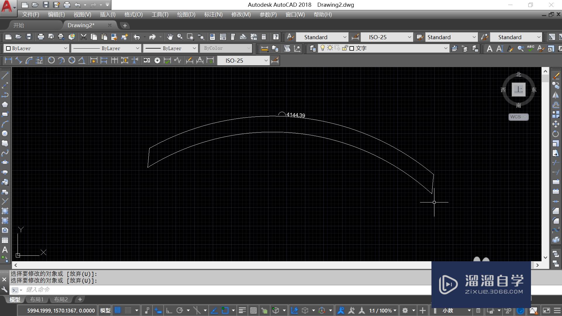CAD如何对弧线长度进行修改？