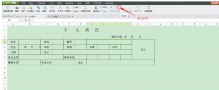 WPS Excel 怎么制作复选框类似下图？