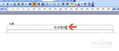 Word2003怎么把页眉下面的横线去掉？