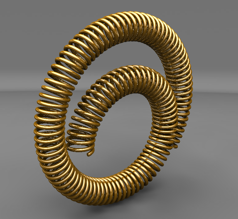 0怎么画弯曲的弹簧?