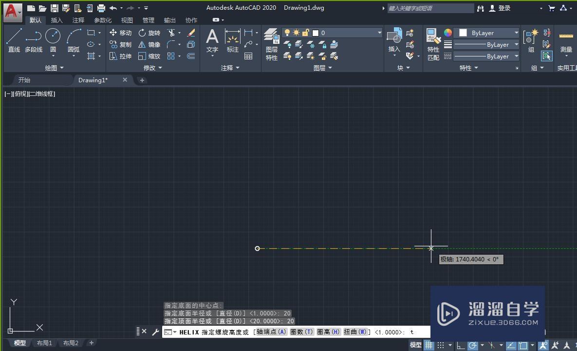 CAD如何画弹簧并显示3D效果？