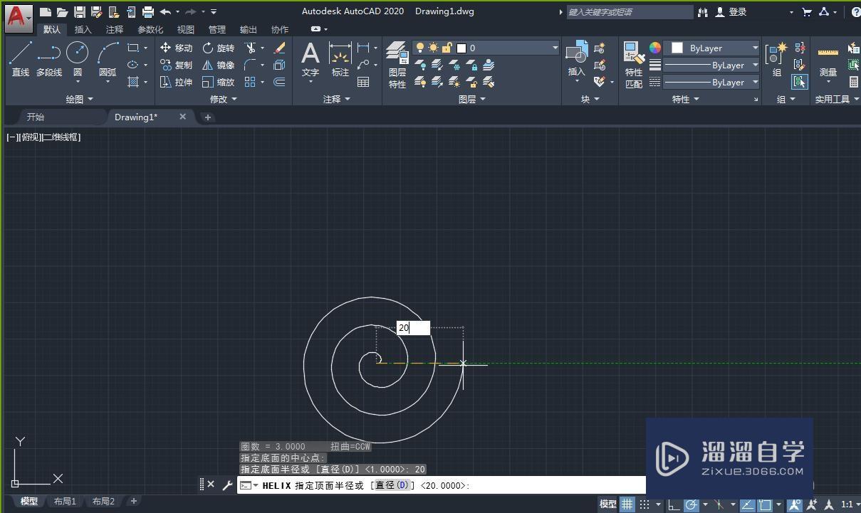 CAD如何画弹簧并显示3D效果？