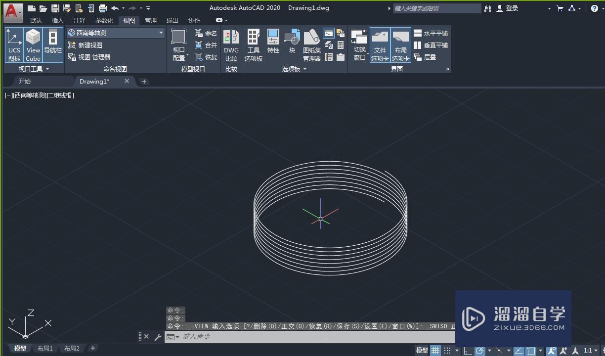 CAD如何画弹簧并显示3D效果？