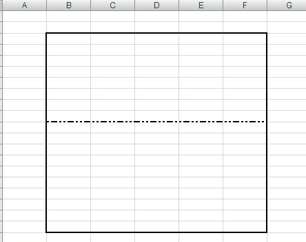 怎样在excel带整个表格中间部分画一条虚线