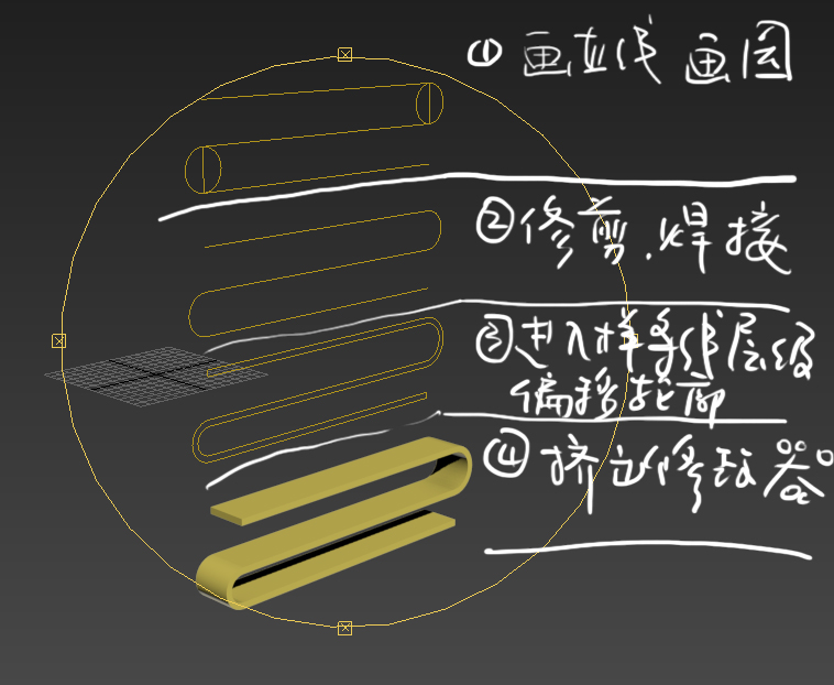 3DMax怎么让长方体弯曲有弧度 像这个图红色部分一样？
