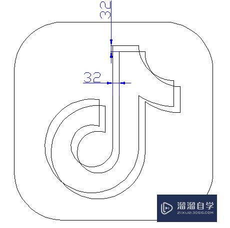 用CAD画抖音logo