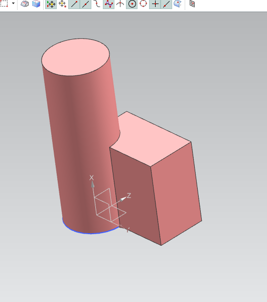 ug建模如何将一个长方体和一个圆柱拼起来?