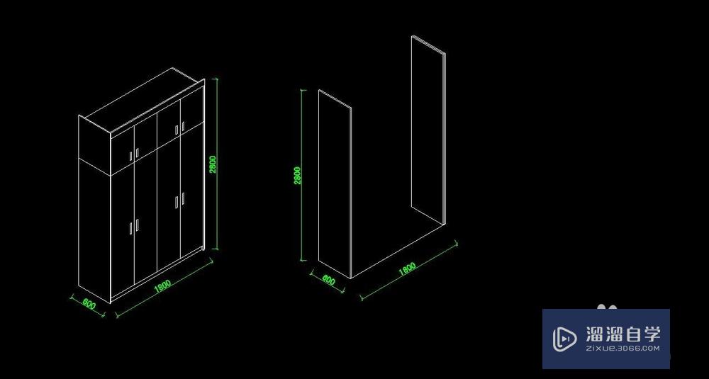 CAD画衣柜的轴测图教程