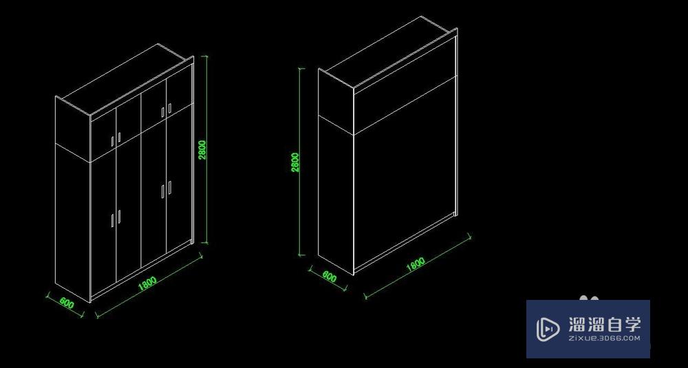 CAD画衣柜的轴测图教程