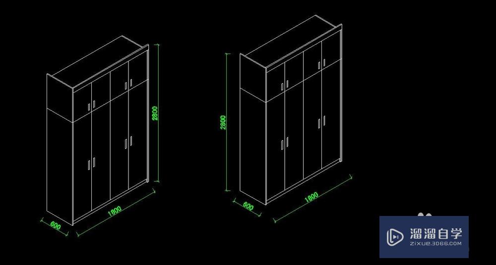 CAD画衣柜的轴测图教程