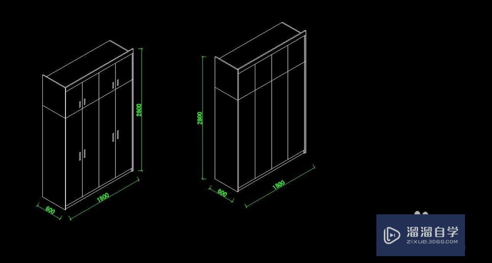 CAD画衣柜的轴测图教程