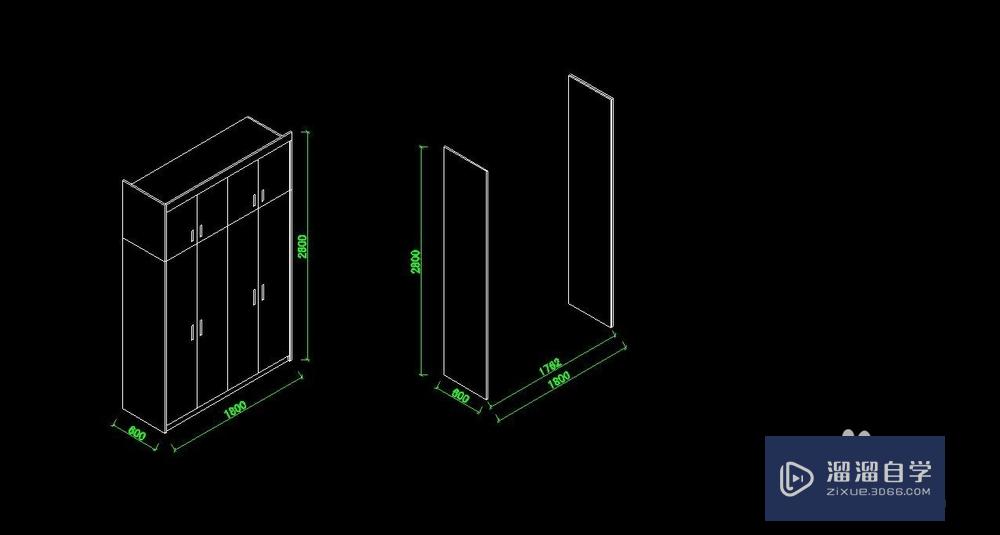 CAD画衣柜的轴测图教程
