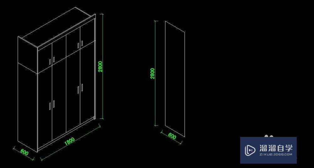 CAD画衣柜的轴测图教程