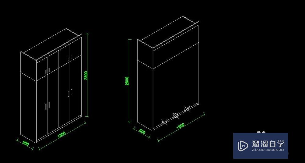 CAD画衣柜的轴测图教程
