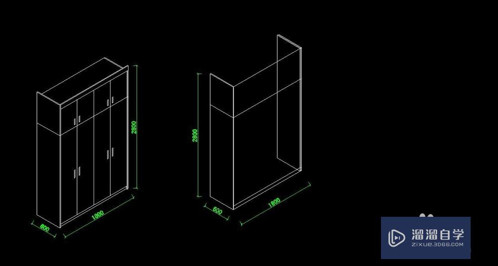 CAD画衣柜的轴测图教程