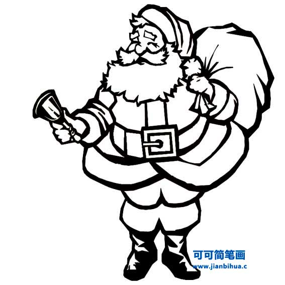 坐在雪橇上的圣诞老人怎么画呀要简笔画?