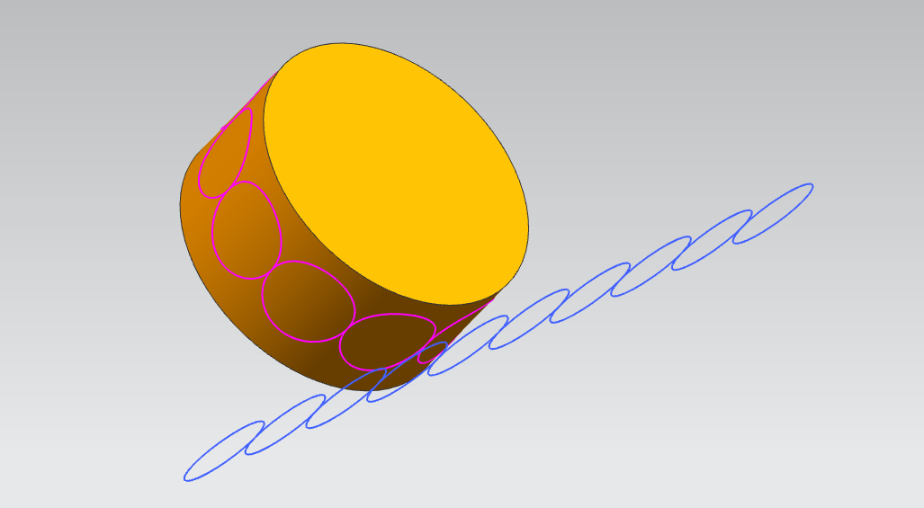 ug中怎么将曲线投影到圆柱面上并使投影后的曲线正好围绕圆柱面一周
