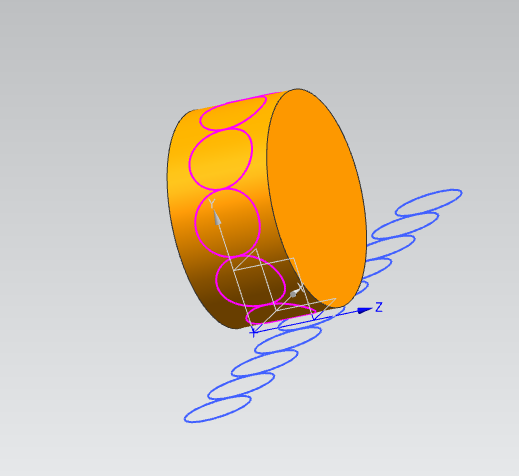 ug中怎么将曲线投影到圆柱面上并使投影后的曲线正好围绕圆柱面一周
