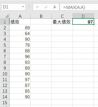 如何使用 Excel 中的找最大值Max函数？