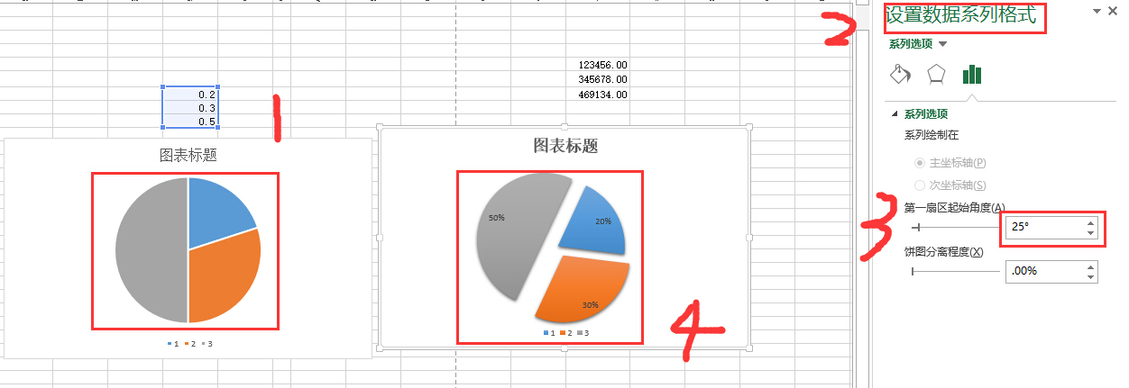 excel圓餅圖怎麼旋轉