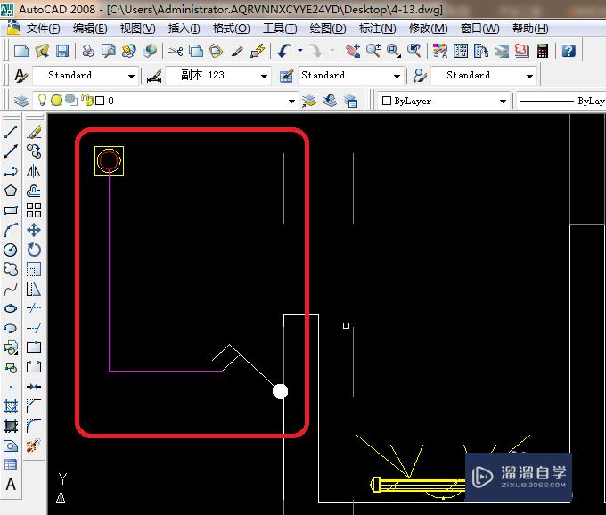 CAD 2008自学教程：[51]CAD卫生间开关布置图