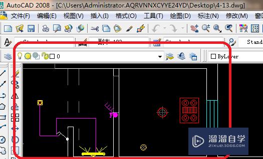 CAD 2008自学教程：[51]CAD卫生间开关布置图